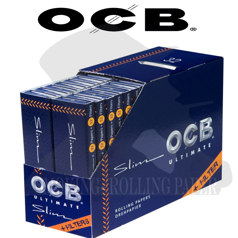 Cartine OCB Ultimate King Size Slim Lunghe Filtri in Carta Da 32 Libretti —  Smoking Rolling Paper-Cartine per fumatori