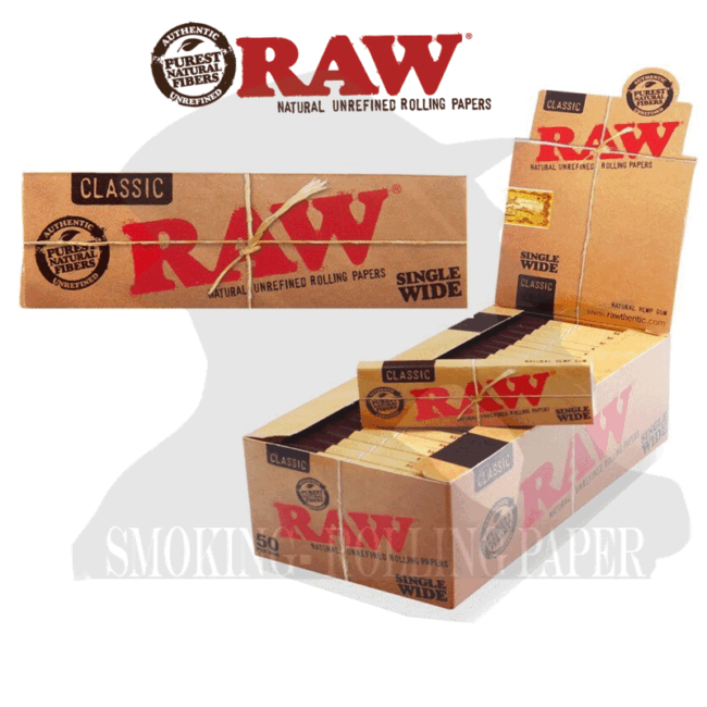 Cartine Raw Classic Corte Wide Regular Single Astucci