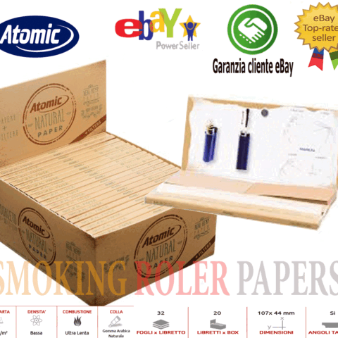Cartine Atomic Maxi Pack Natural Lunghe King Size Slim + Filtri In Carta