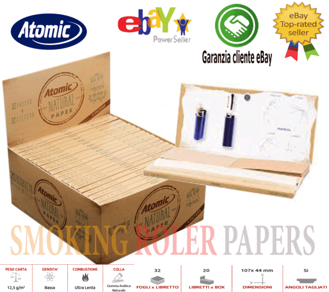 Cartine Atomic Maxi Pack Natural Lunghe King Size Slim + Filtri In Carta