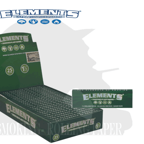 Cartine ELEMENTS ® Medium 1¼ Green Unrefined Da 25 LIBRETTI