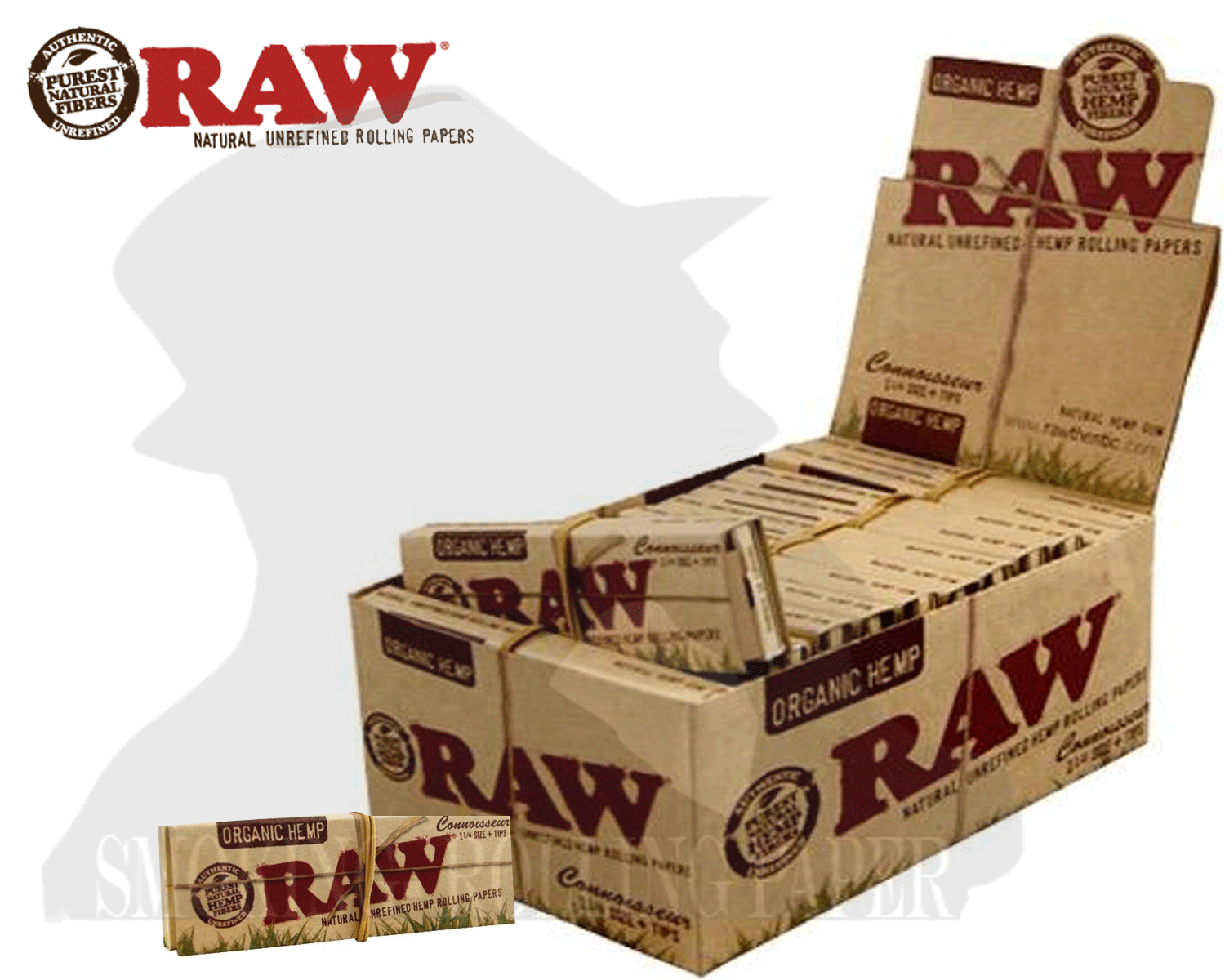 Cartine Raw Medium 1 &1/4 Organic Connoisseur E Filtri In Carta 24