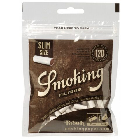 Filtri Smoking Brown - Marrone Filtro 6mm Slim Size, 1 scatola 10 sacchetti