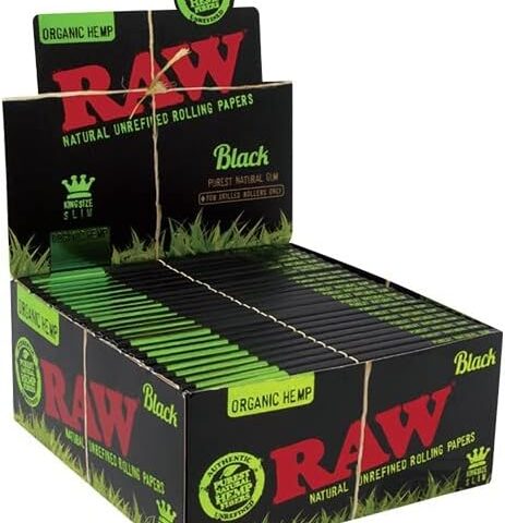 CARTINE Raw ® BLACK ORGANIC Naturale Lunghe King Size Slim Nero DA 50 LIBRETTI