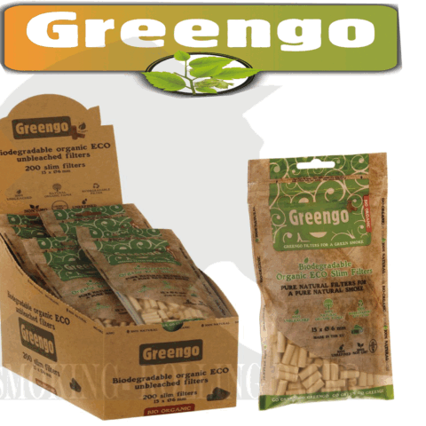 Filtri Greengo Slim 6mm ECO in Cellulosa Grezza Biodegradabile10 Sacchetti Da 200 Filtrini
