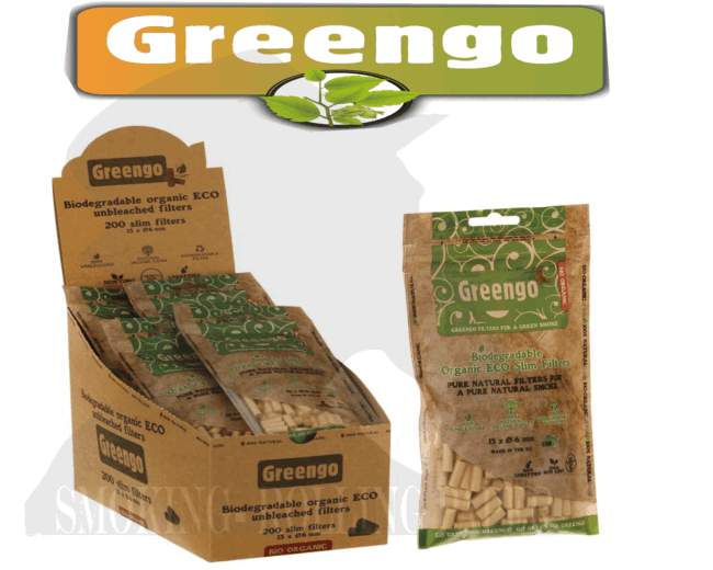 Filtri Greengo Slim 6mm ECO in Cellulosa Grezza Biodegradabile10 Sacchetti Da 200 Filtrini