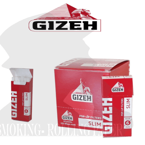 Filtri Gizeh Red Slim 6mm Pop Up Confezione Da 10 Astucci 102 Filtrini