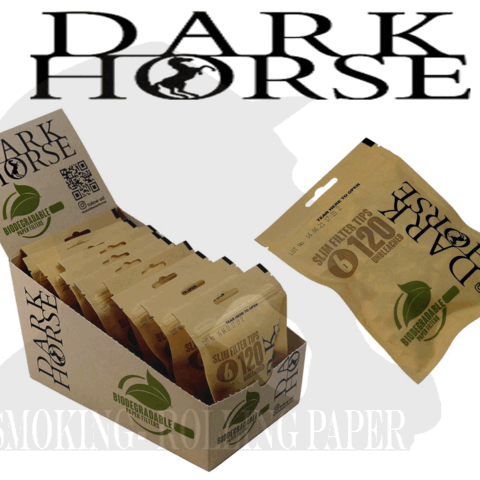 Filtri Dark Horse Slim 6mm Bio Non Sbiancati e biodegradabili 10 Sacchetti Da 120 Filtrini
