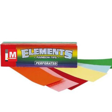 ELEMENTS FILTRE TIPS FILTRI IN CARTA RAINBOW Slim Perforated 50 Blocchetti