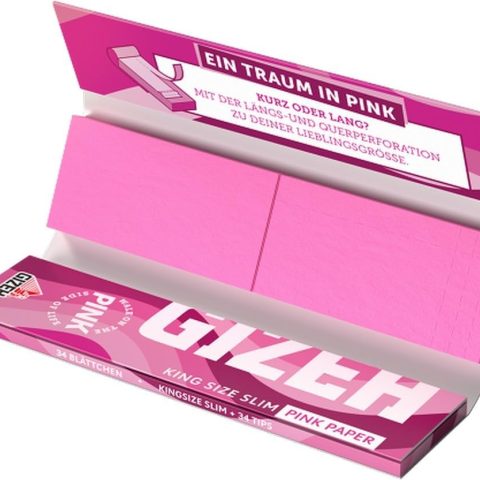 Cartine Gizeh King Size Pink Lunghe Filtri in Carta Da 26 Libretti