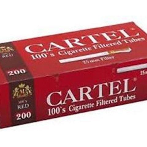 Cartel Tubetti 100's Red 25mm Filter Rossa Filtro Tubes 5 x Box Da 200 Sigarette Vuote