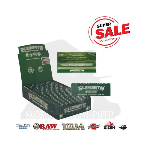 cartine-elements-medium-1-1-4-verdi-unrefined-green-25-libretti-foto-principale-18140-1200x1200-1.jpg Cartine Elements Medium 1¼ Fine Green Corte / Regular – 25 Libretti